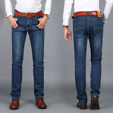 Summer Mens jeans New Fashion Men Business Casual Jeans Thin Section Slim Straight Elasticity Feet Jeans Long Trousers CL4661.