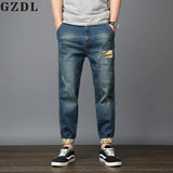 Jeans Men's Blue Black Pants Summer Thin Section Slim Elastic Pants Men Trend New Fashion Korean Version Jeans CL4655.