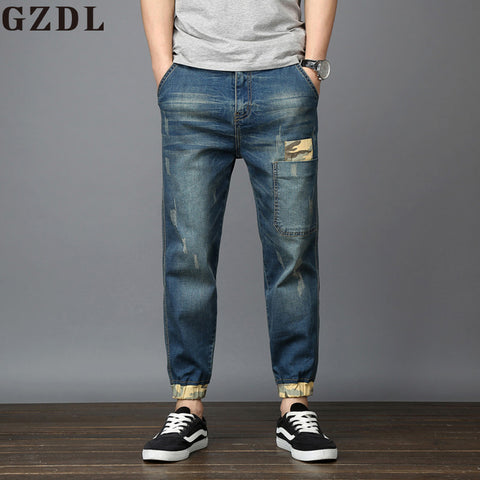 Jeans Men's Blue Black Pants Summer Thin Section Slim Elastic Pants Men Trend New Fashion Korean Version Jeans CL4655.