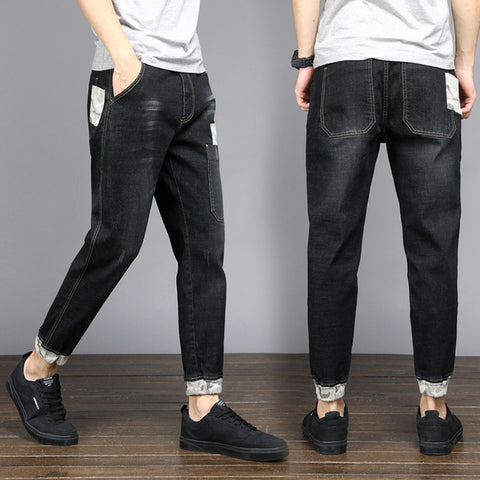 Jeans Men's Blue Black Pants Summer Thin Section Slim Elastic Pants Men Trend New Fashion Korean Version Jeans CL4655.