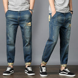 Jeans Men's Blue Black Pants Summer Thin Section Slim Elastic Pants Men Trend New Fashion Korean Version Jeans CL4655.
