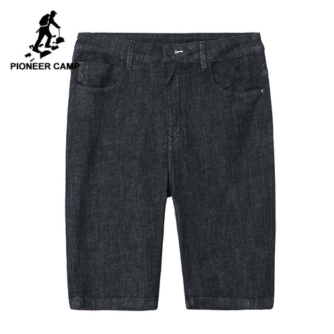 Pioneer camp new denim shorts for men brand clothing fashion solid jean shorts men thin summer bermuda male black ANZ803127
