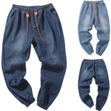 Men's Casual Autumn Denim Cotton Vintage Wash Hip Hop Work Trousers Jeans Pants