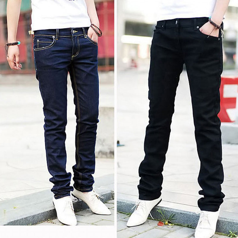 Hip Hop Fashion Black Blue Elasticity Skinny Denim Pencil Pants Jeans Men   China Men Jeans and Slim Fit Jeans price  MadeinChinacom